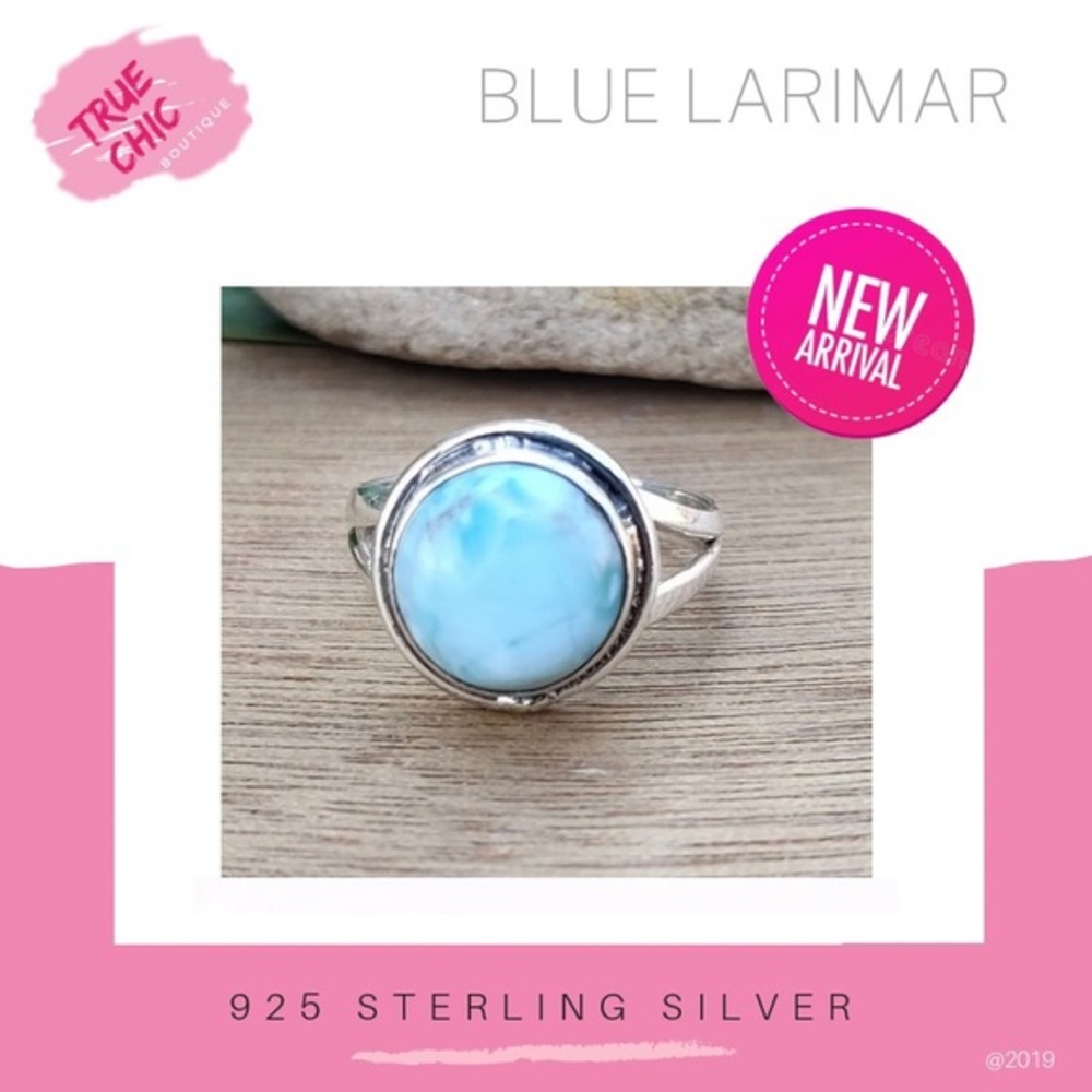 Blue Larimar Round Ring